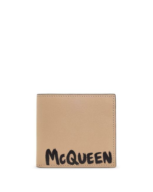 Alexander McQueen Natural Graffiti Logo-print Bi-fold Wallet for men