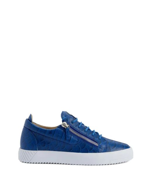Giuseppe Zanotti Frankie Sneakers mit Kroko-Effekt in Blue für Herren
