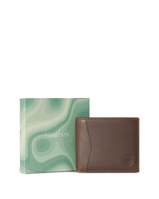 Osprey Green Compass Debossed-Logo Leather Wallet for men