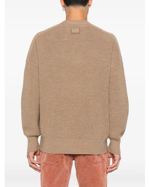 Isabel Marant Natural Ribbed Crew-Neck Sweater for men