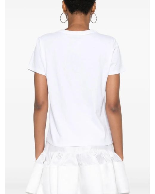 Twinset White Logo-Embroidered T-Shirt