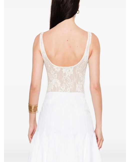 Body de encaje con cuello redondo Zimmermann de color White
