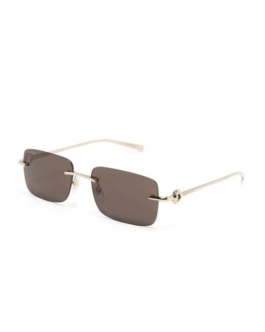 Gucci Gray Rectangle-Frame Sunglasses