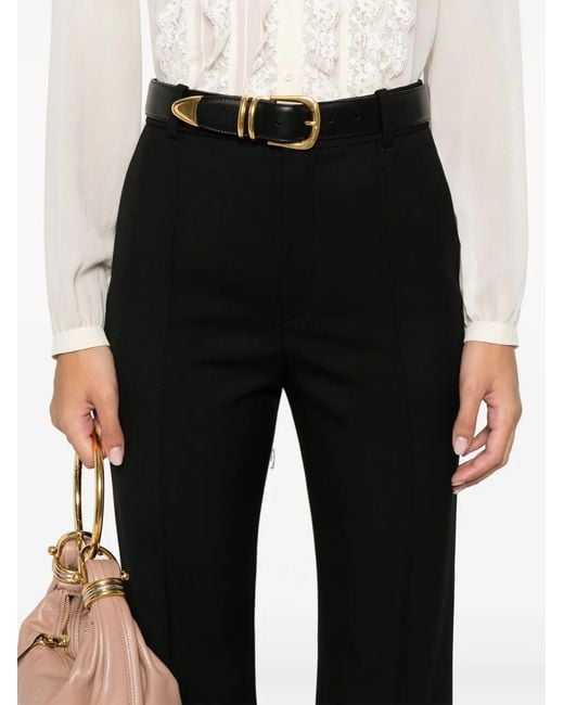 Chloé Black Virgin-Wool Tailored Trousers