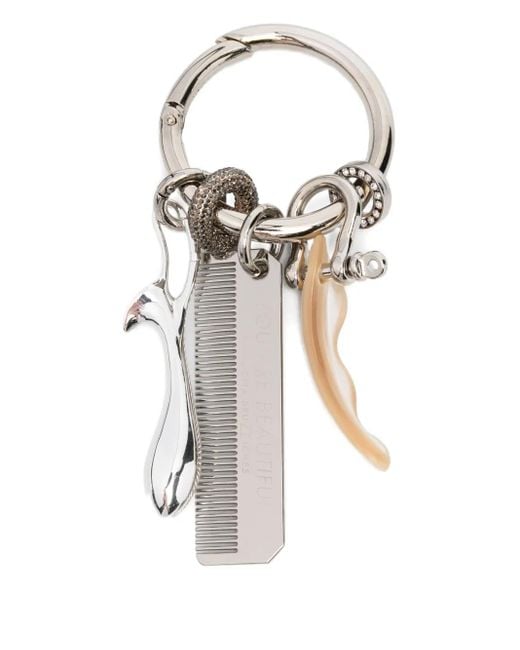 Benedetta Bruzziches Sleutelhanger Met Kam-Bedel in het Multicolor