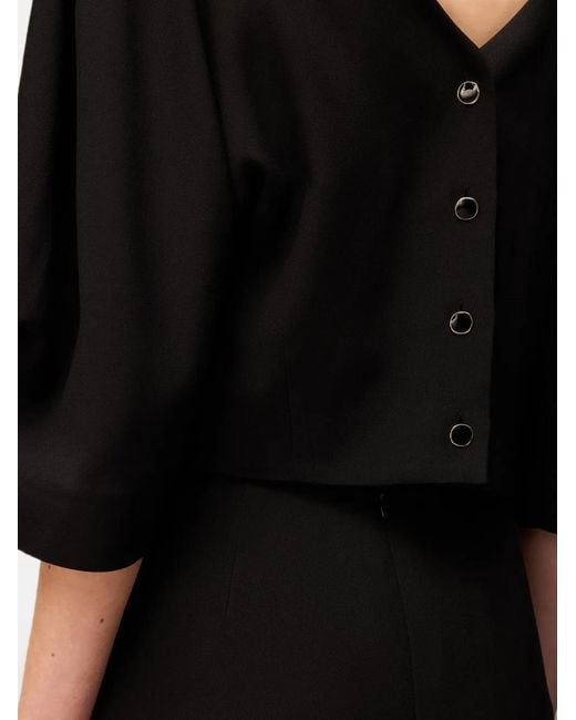 RETORI Black Buttoned-Back Blouse