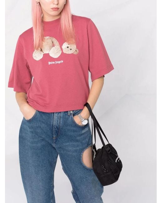 Palm Angels Pink T-shirts And Polos Purple