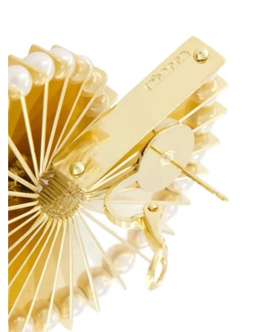 Pendientes Con Perlas Artificiales Rabanne de color Metallic
