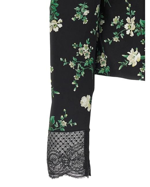 Dolce & Gabbana Black Flower Print Blouse