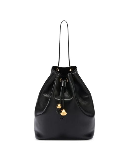 Furla Black Mini Soft Sfera Drawstring Bucket Bag