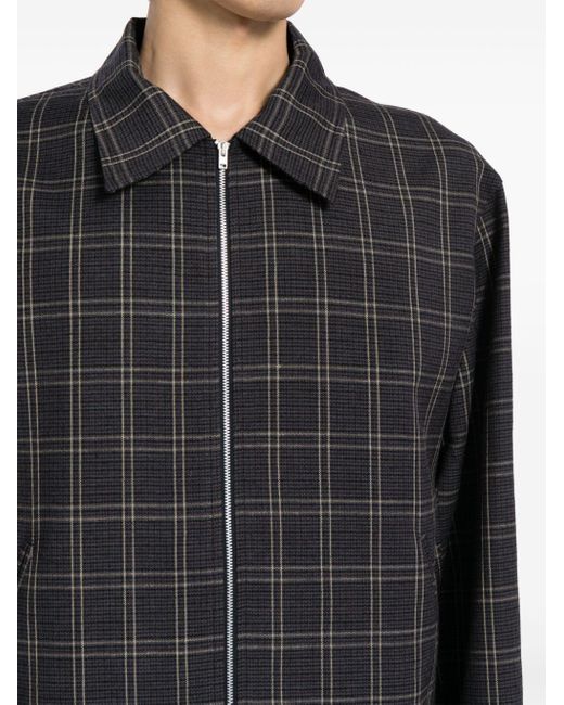 Our Legacy Black Mini Checked Shirt Jacket for men