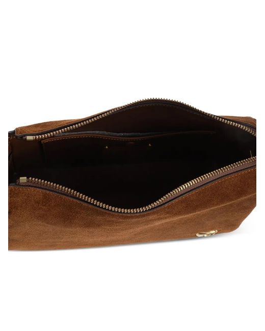 COACH Brown Lola Initial Logo Zip Tote Bag