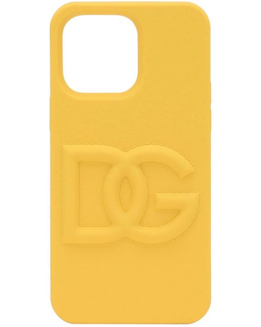 Dolce & Gabbana Yellow Logo-embossed Iphone 14 Pro Max Case for men