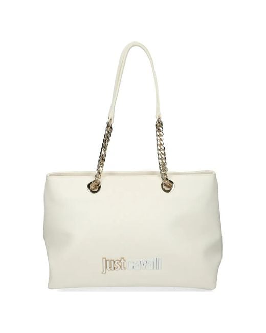 Just Cavalli Natural Chain-Strap Shoulder Bag