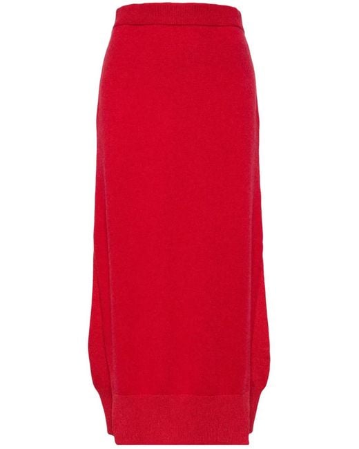 Barrie High Waist Rok in het Red