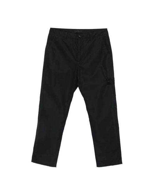 Stone Island Black 3100020 Logo-Patch Cargo Pants for men