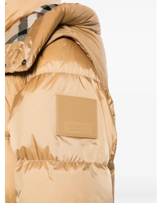 メンズ Burberry フーデッド パデッドジャケット Natural