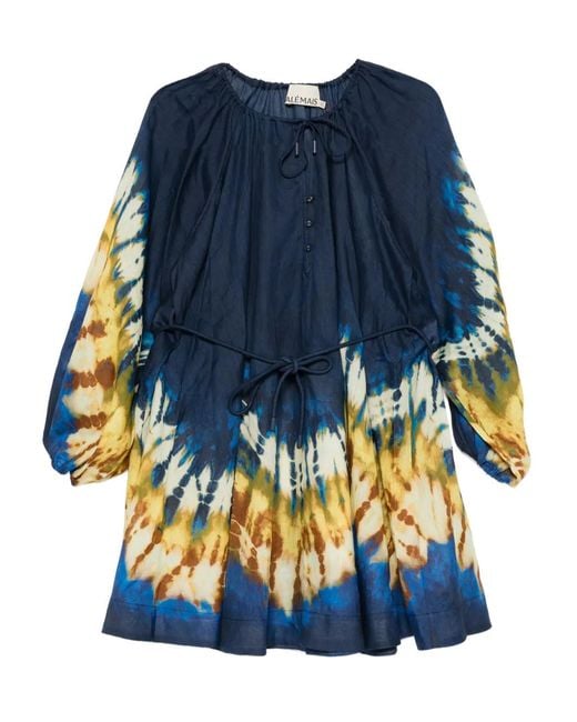 Abito Corto Martine Con Cintura di ALÉMAIS in Blue