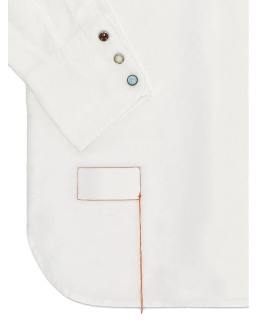 Fortela White Tex Western Flap-Pocket Cotton Shirt for men