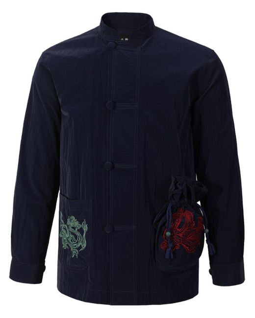 Shanghai Tang Blue X Long Di Tang Embroidered Jacket for men