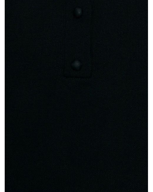 Jil Sander Black Knitted Polo Top