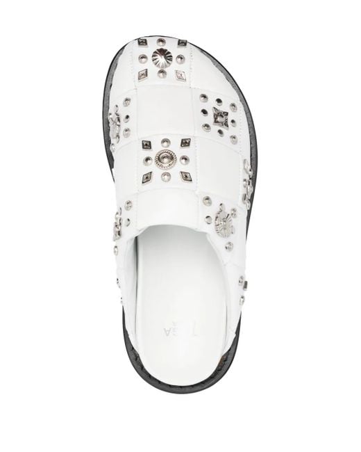 Toga White Slipper Mit Nieten