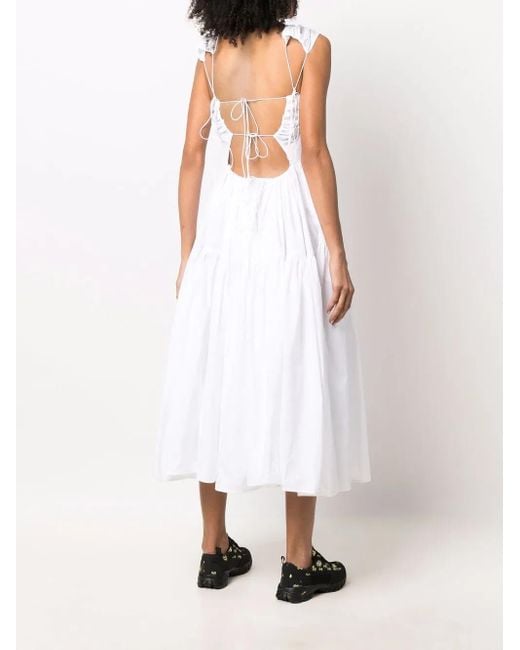 CECILIE BAHNSEN White Ruth Tiered Open-Back Dress