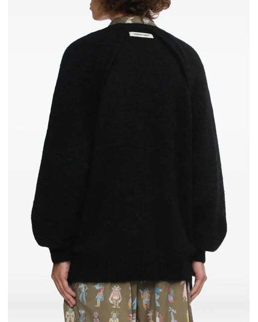 Undercover Black Buttoned Raglan-Sleeve Cardigan for men
