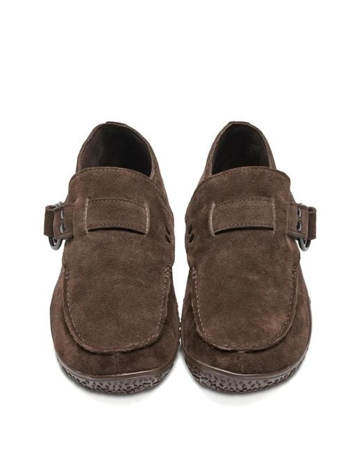 Suicoke Brown Buckle-Detail Sneakers