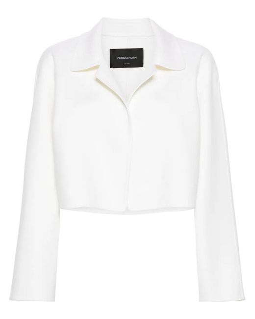Fabiana Filippi White Felted Cropped Jacket