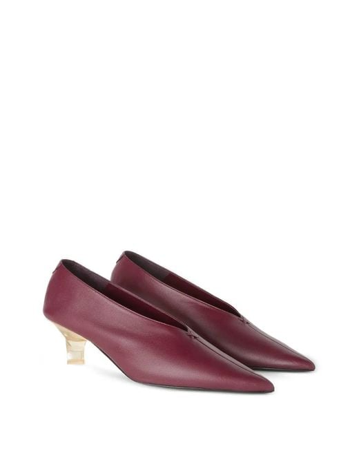 RETORI Purple Ballet Plex Leather Heeled Pumps