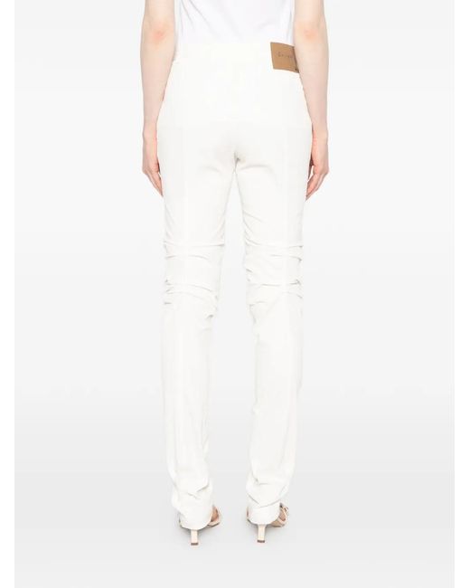 Patrizia Pepe White Ruched Trousers