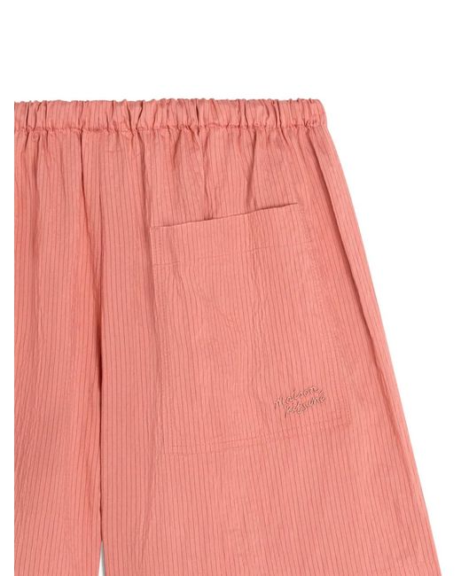 Maison Kitsuné Pink Logo-Embroidered Drawstring Shorts