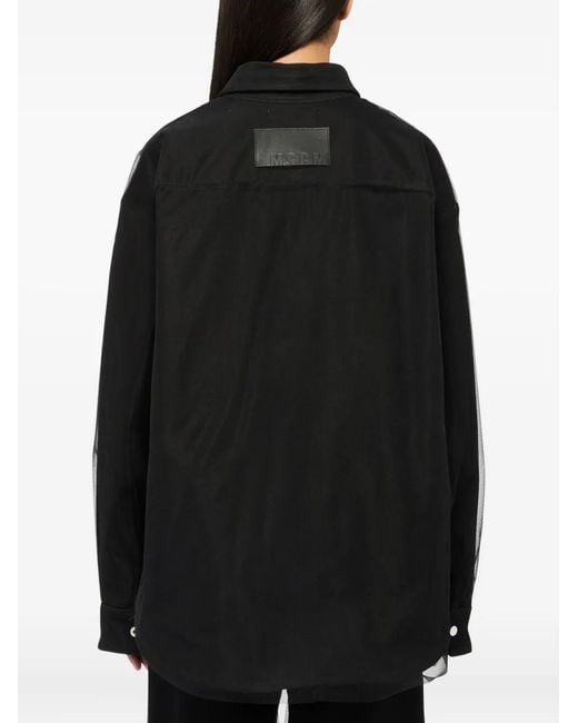 MSGM Black Long-Sleeve Shirt
