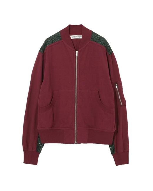 Undercover Red Lace Detail Sweatshirt