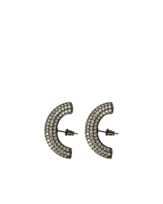 Panconesi White Cubic-Zirconia Half-Hoop Earrings