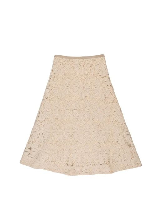 Slowear Natural Macramé Midi Skirt