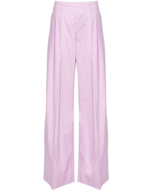 Plan C Pink Pleated Palazzo Trousers