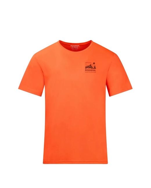 Rossignol Orange Graphic Active T-Shirt for men