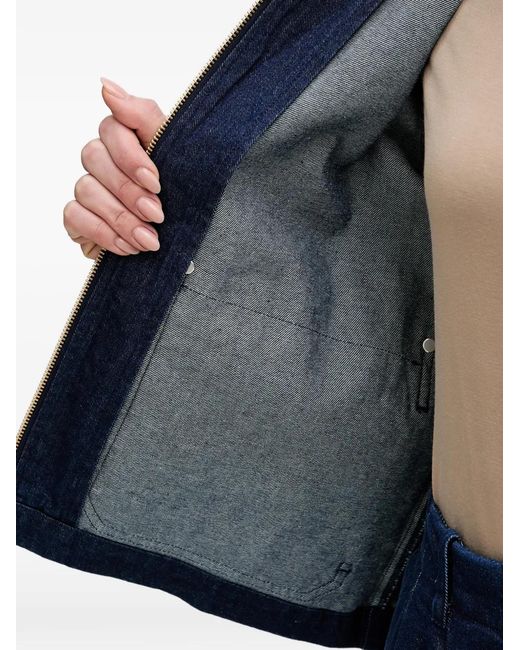 Barbour Blue Saima Zip-Up Denim Jacket