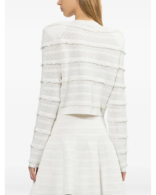 Self-Portrait Vest Verfraaid Met Kristallen in het White