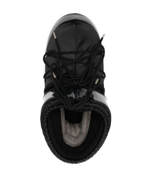 Moon Boot Black Icon Low Glance Lace-Up Boots for men