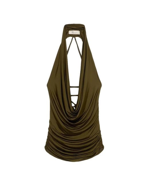 Blumarine Green Draped Top