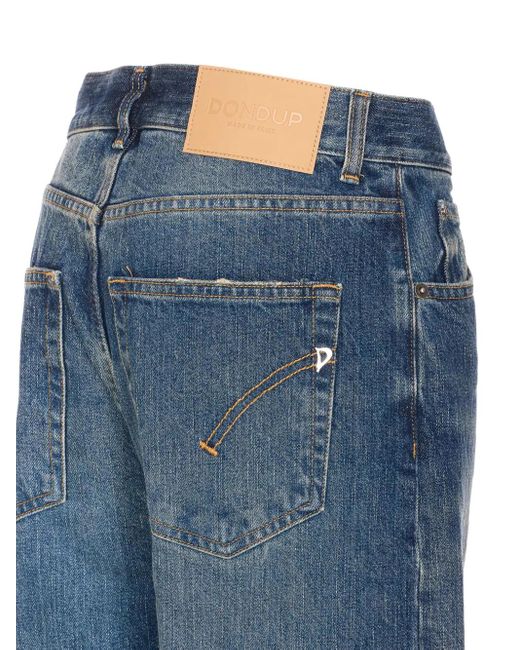 Dondup Blue Five-Pocket Frayed Jeans