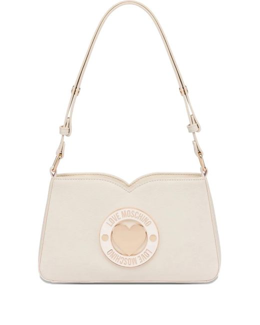 Love Moschino ハートプレート ショルダーバッグ White