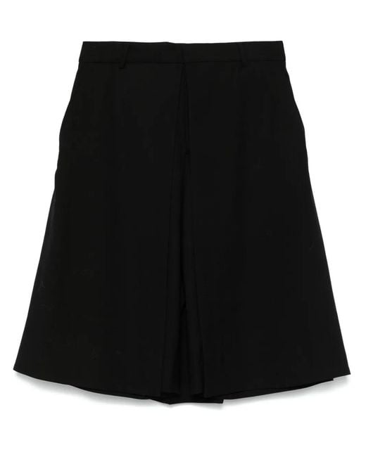 AMI Black Panel-Detail Shorts for men