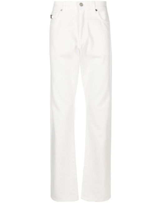 Versace Mid Waist Straight Jeans Met Medusa Patroon in het White voor heren
