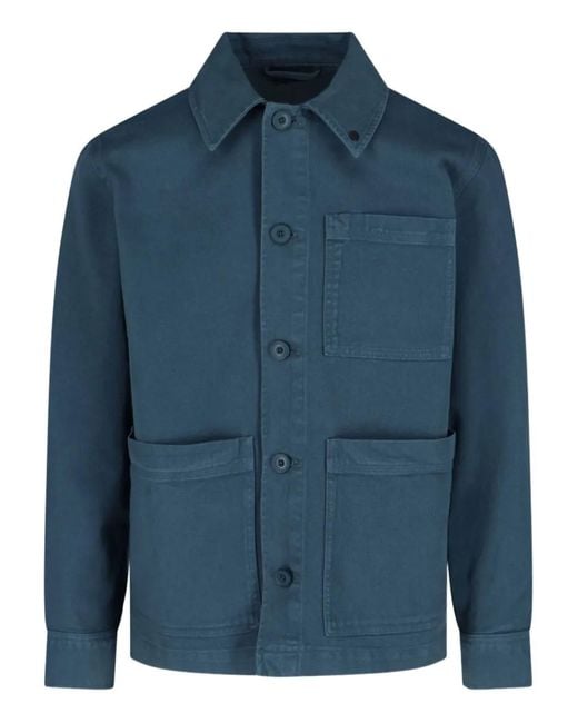 Closed Blue Patch Pocket Shirt Jacket for men