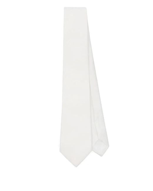メンズ Tagliatore サテン ネクタイ White