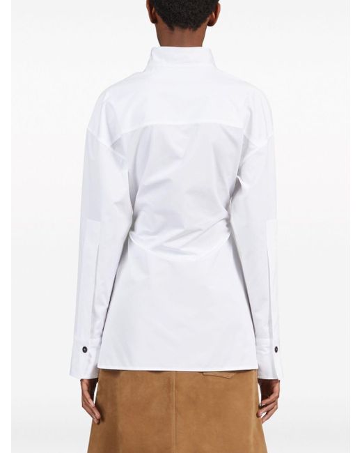Ferragamo White Asymmetrisches Hemd